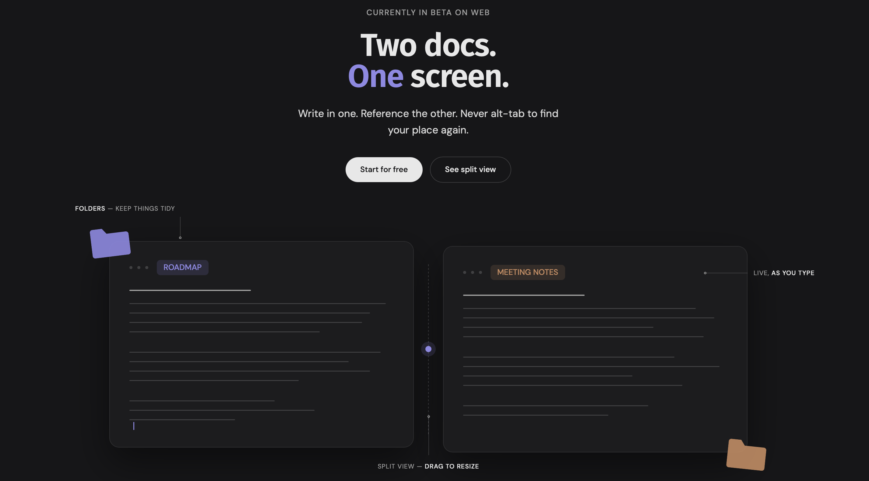 Two Docs editor app