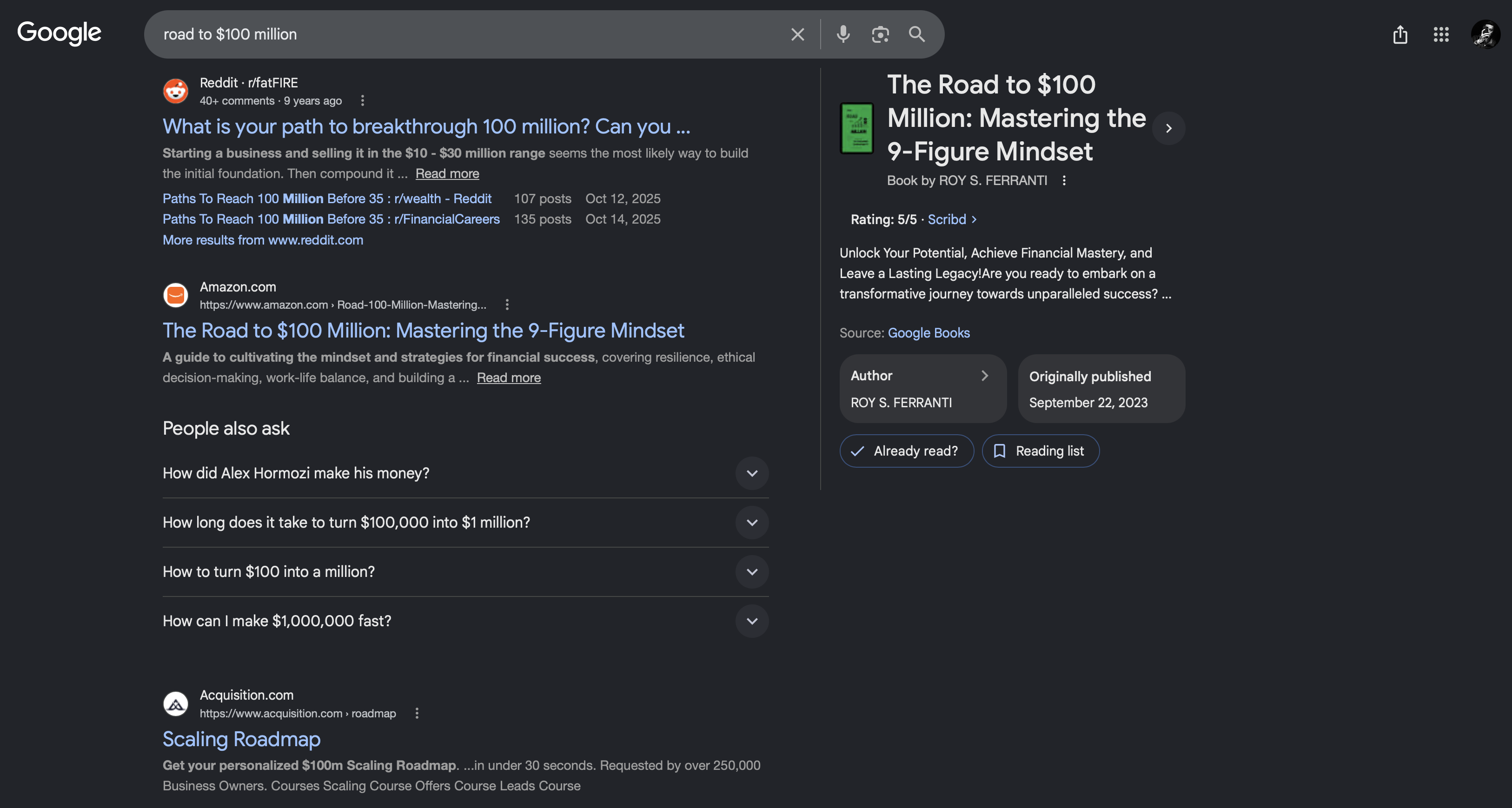 Road to 100 million google search