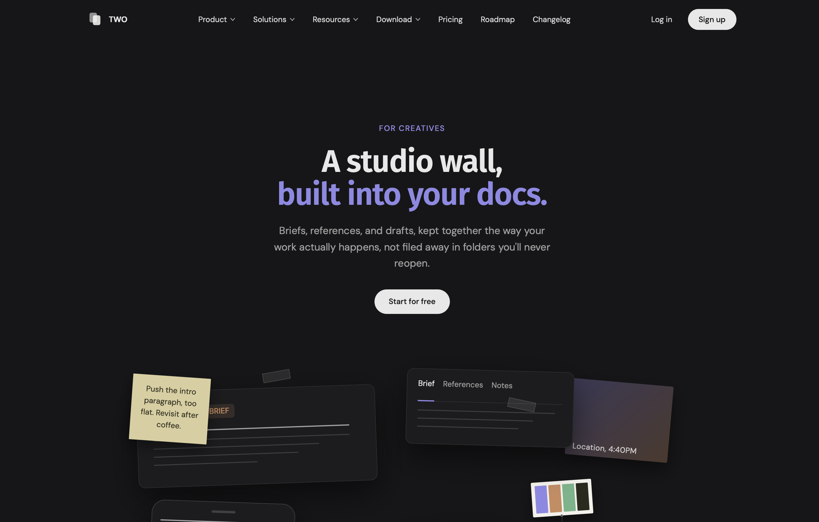 Two docs for creatives