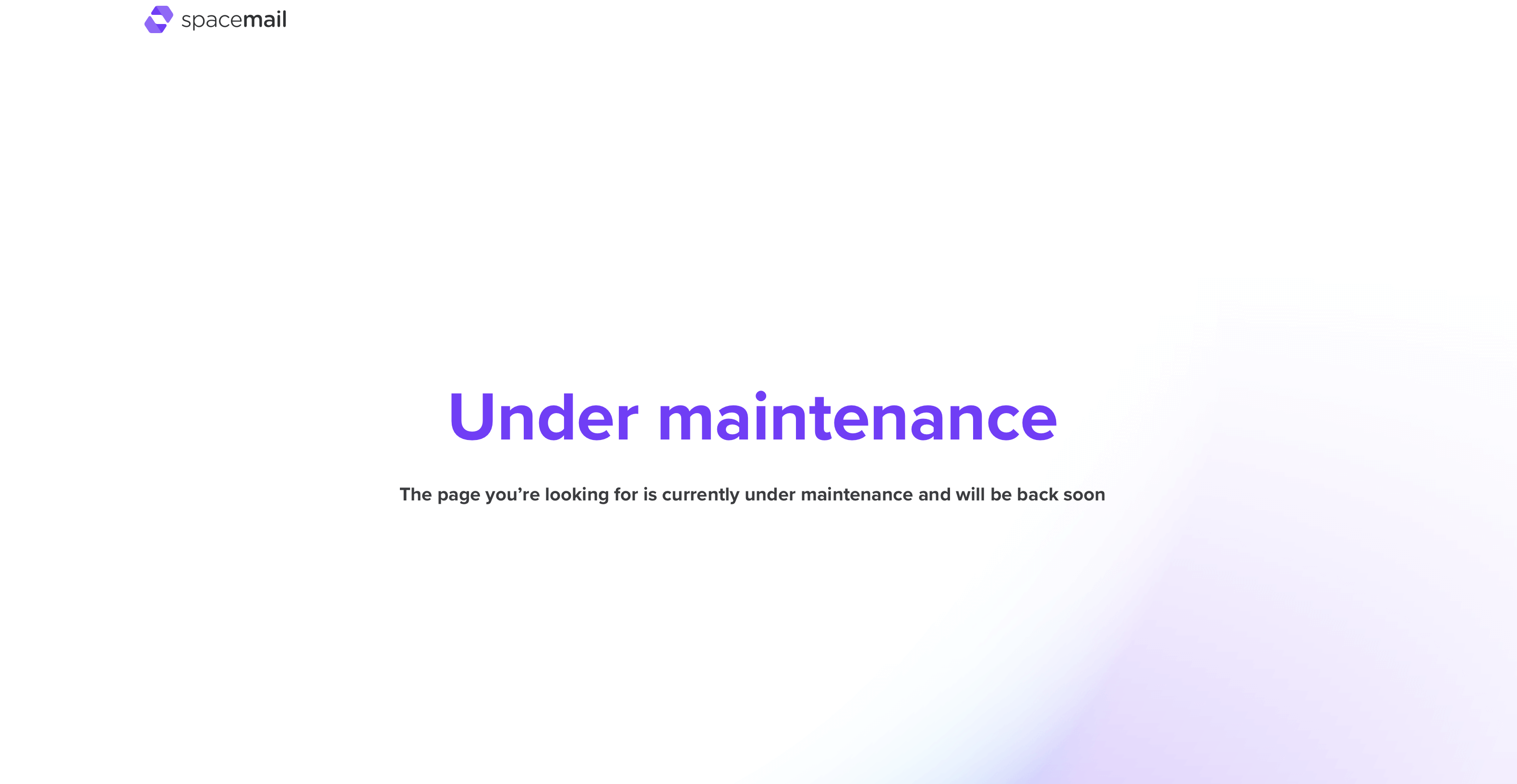 Spacemail under maintenance