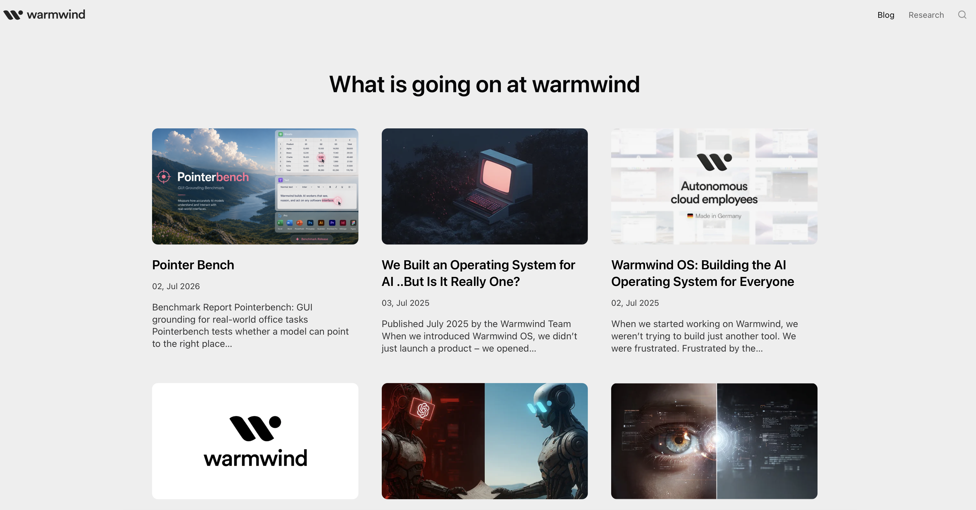 Warmwind OS blog timeline
