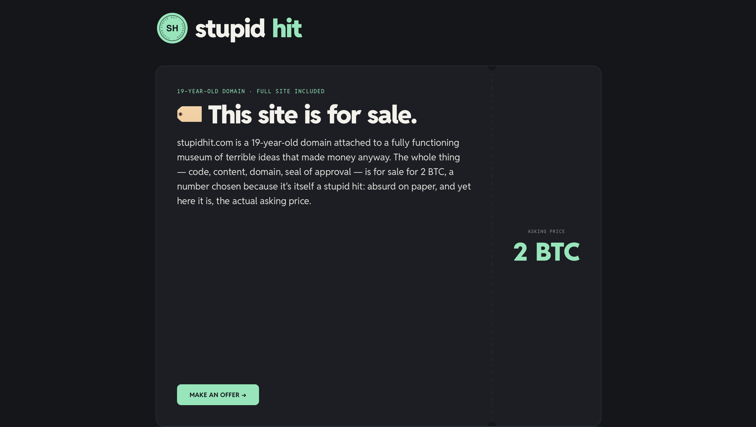 Stupid website for sale