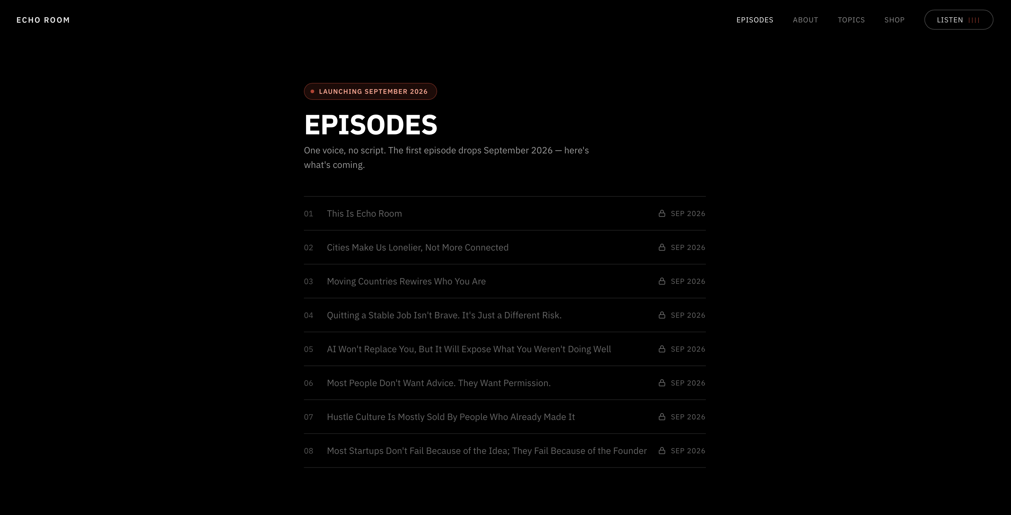 Echo Room episodes