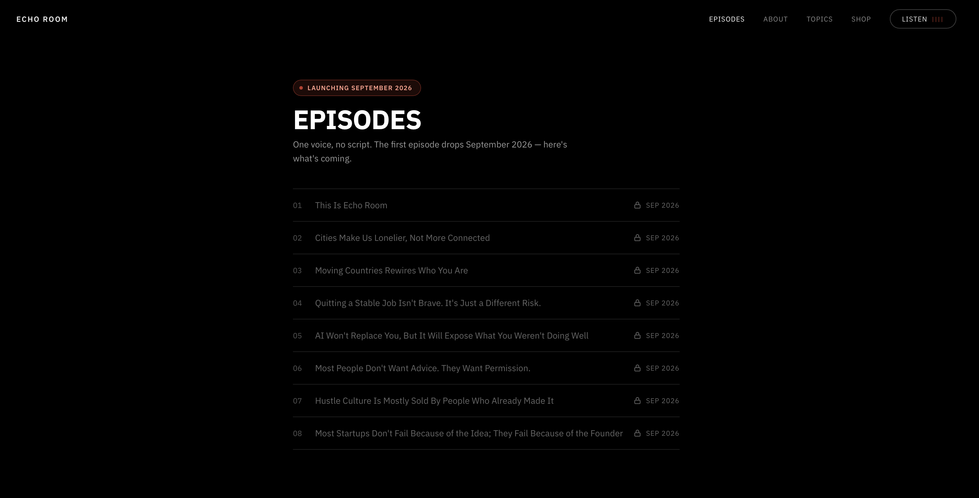 Echo room september episodes