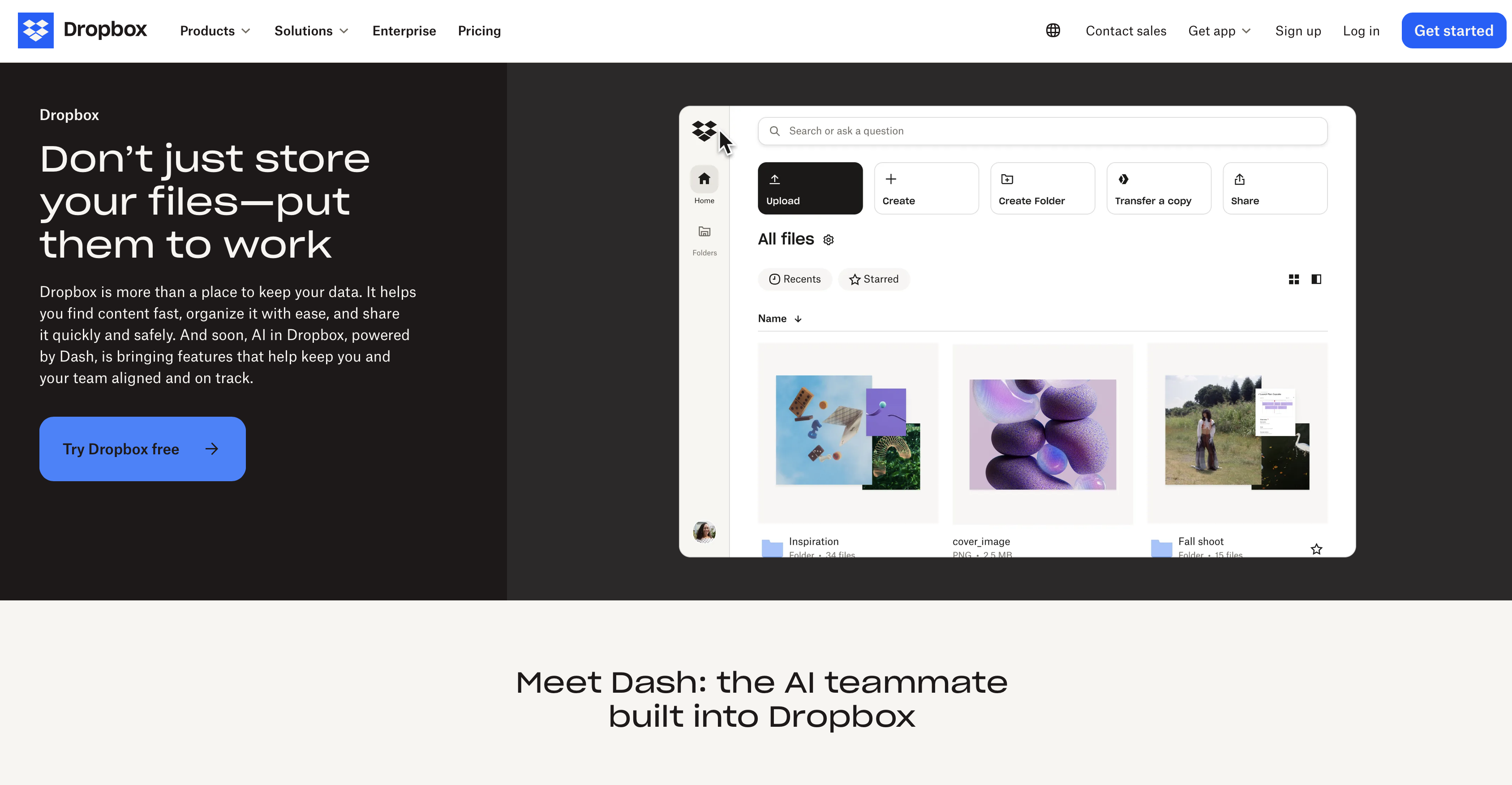 Dropbox homepage 2026