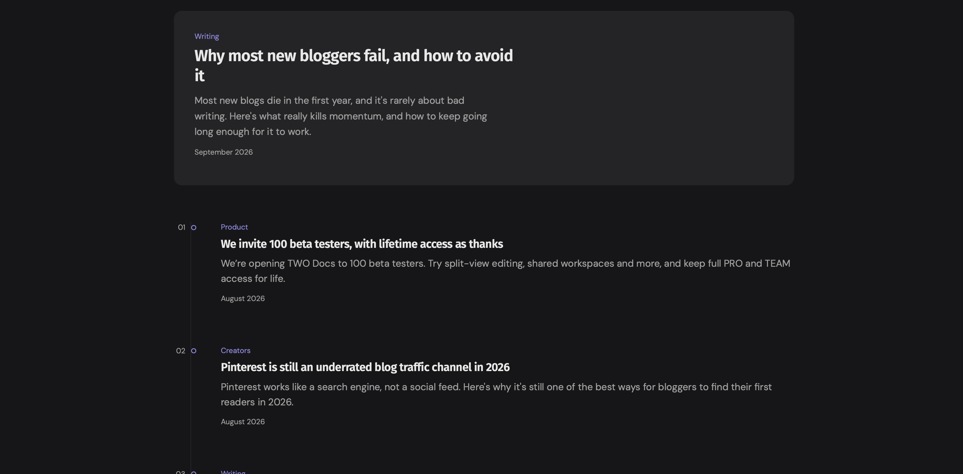 TWO Blog posts