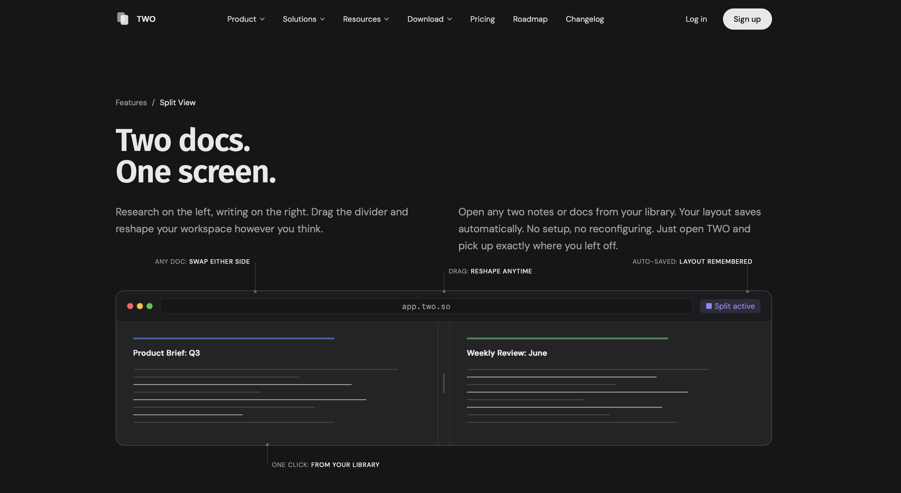 Split view screen
