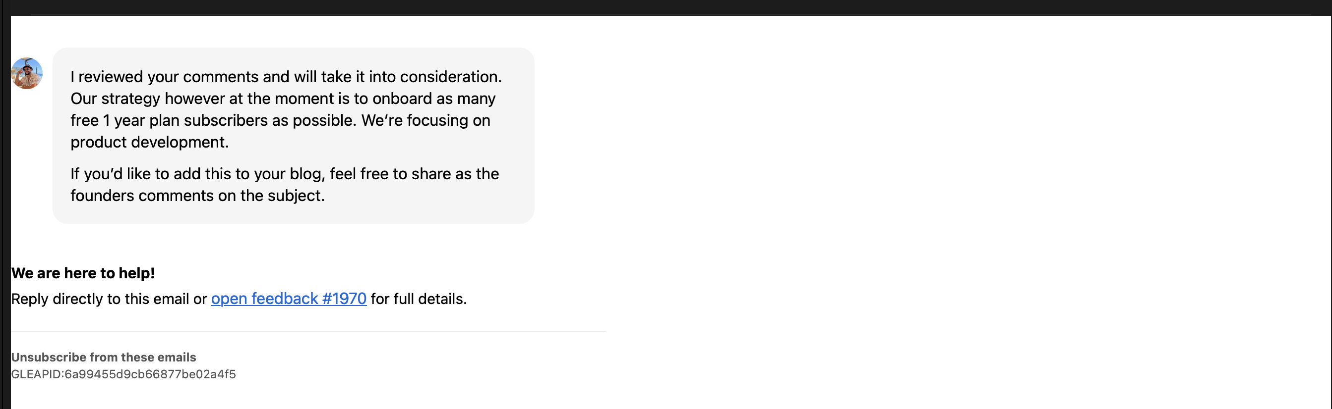 Workel email response