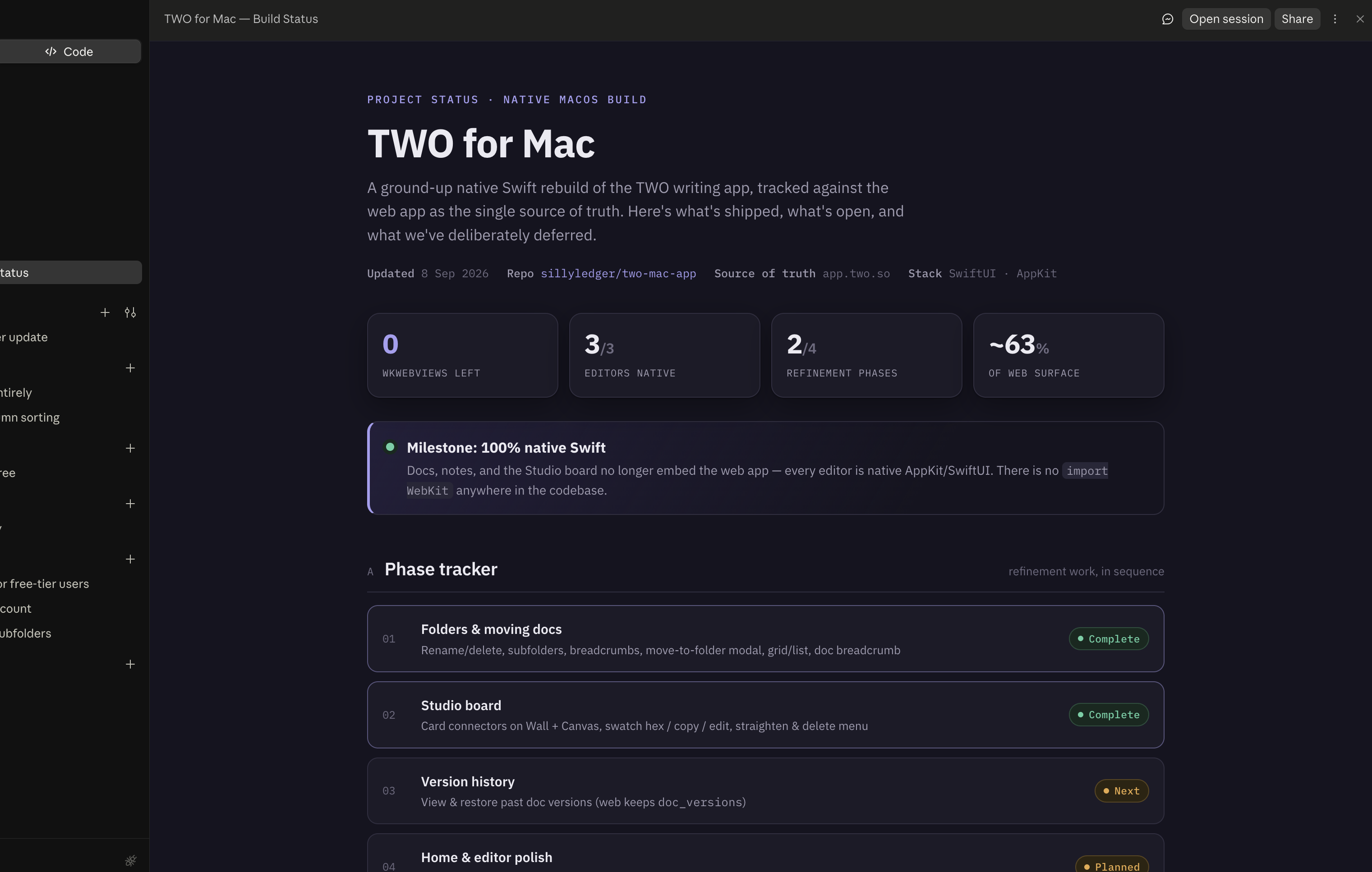 Two app for mac artifact