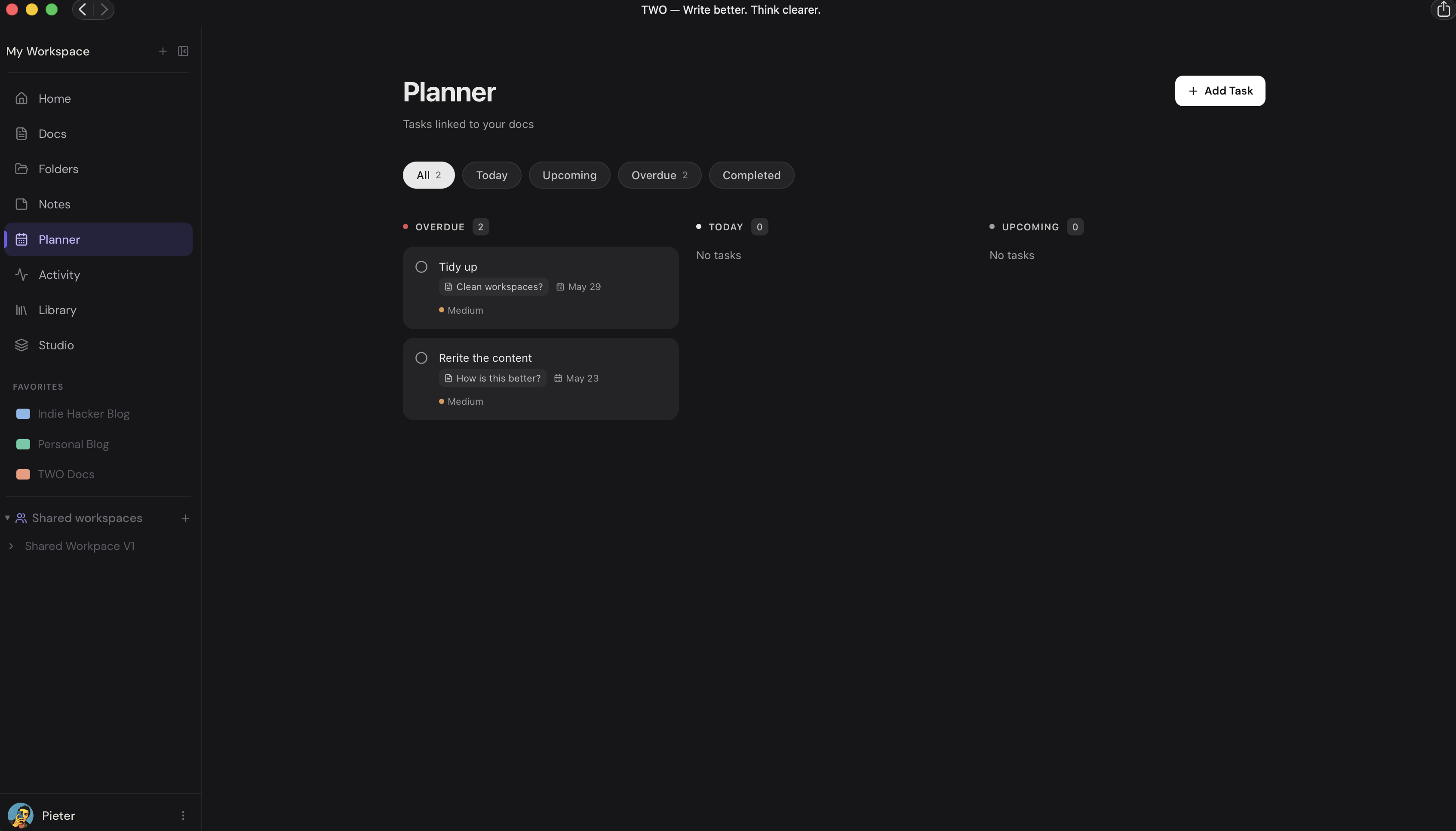 TWO Docs Planner