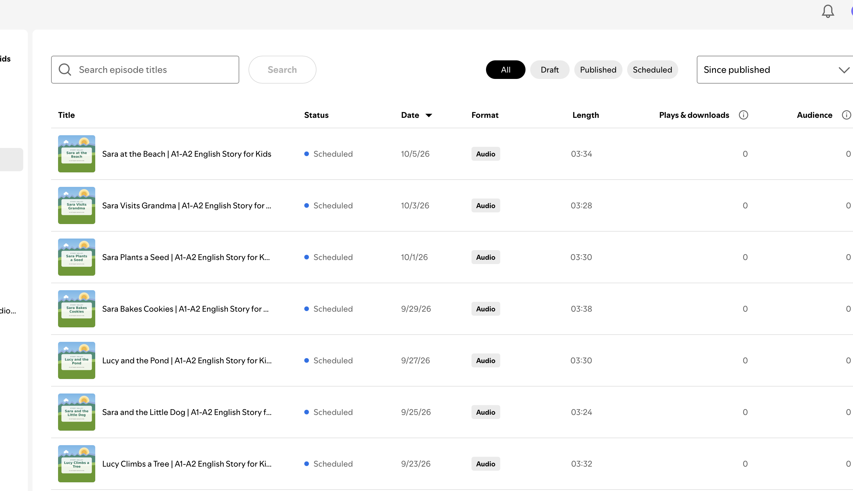 Spotify creators schedule Story Valley