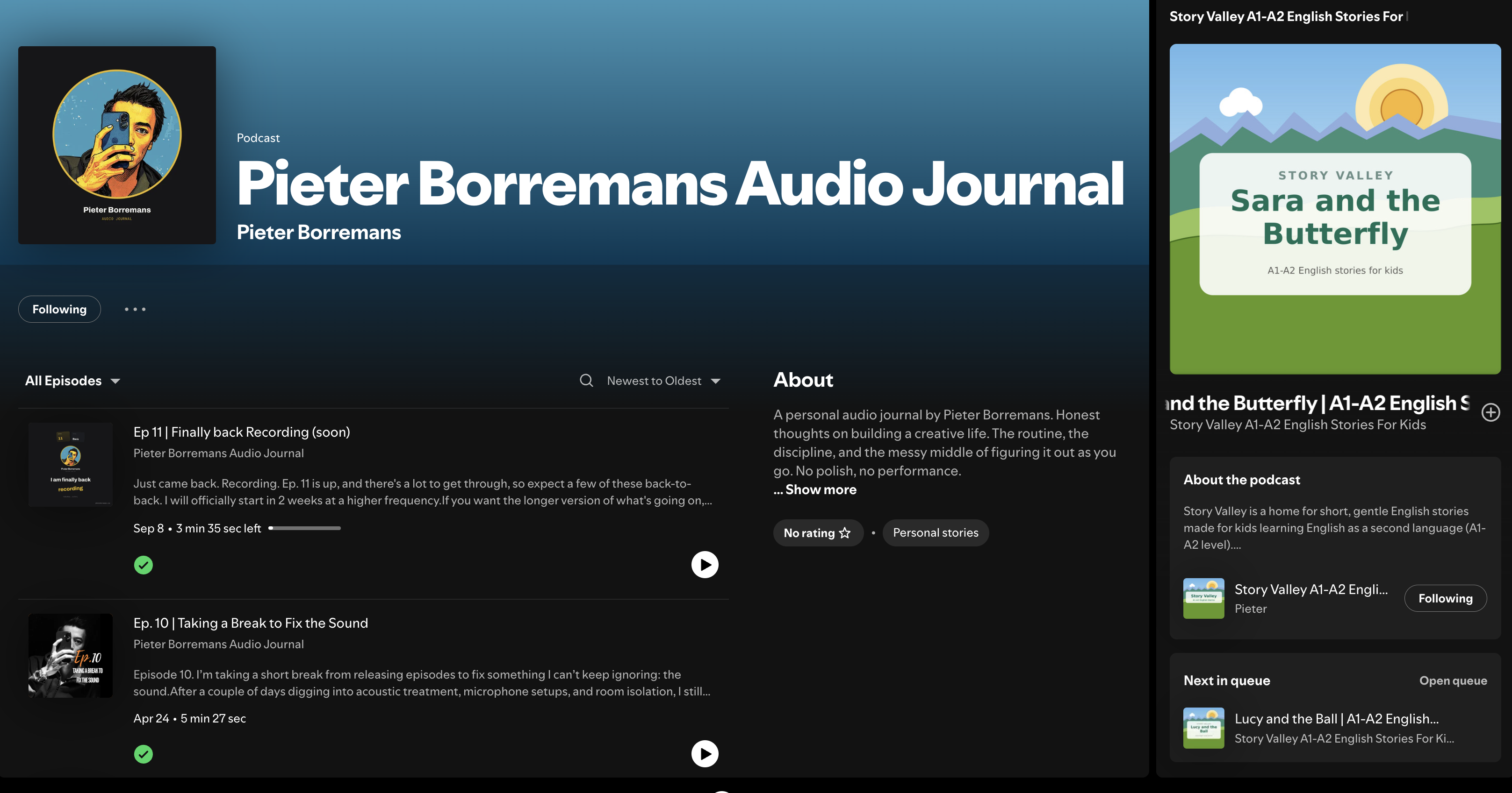 Personal podcast pieter borremans spotify