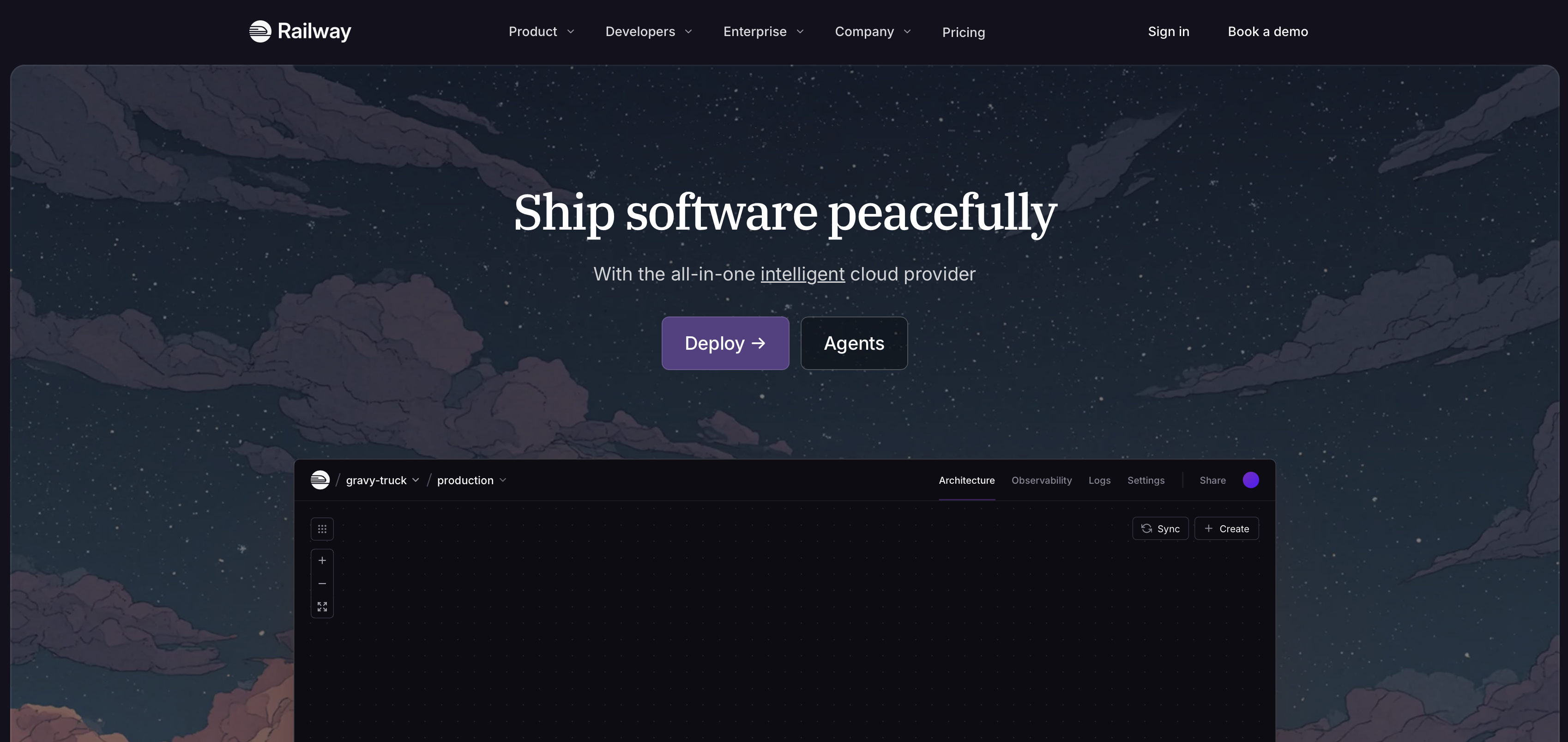 Railway for development homepage