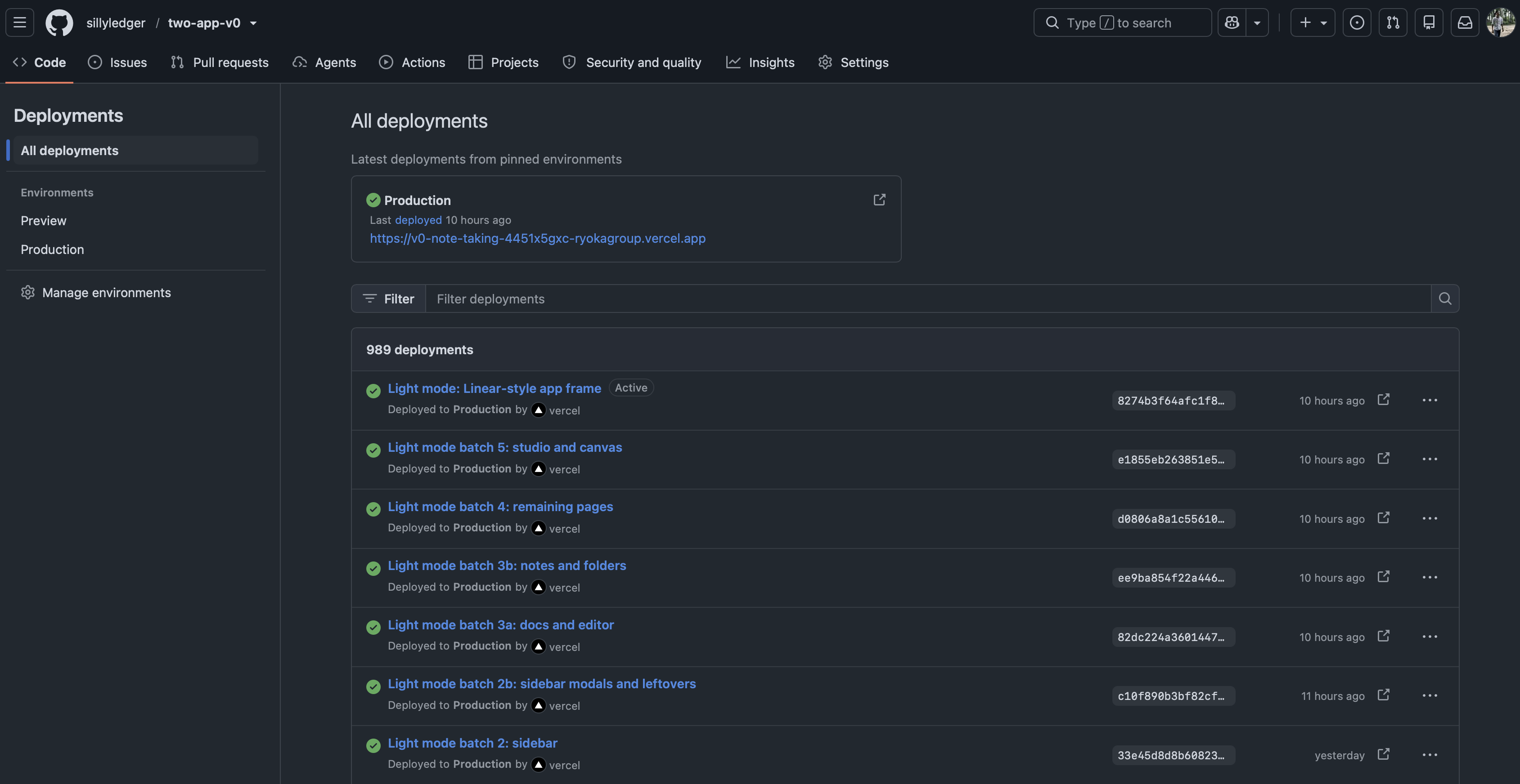 TWO Docs deployments Github