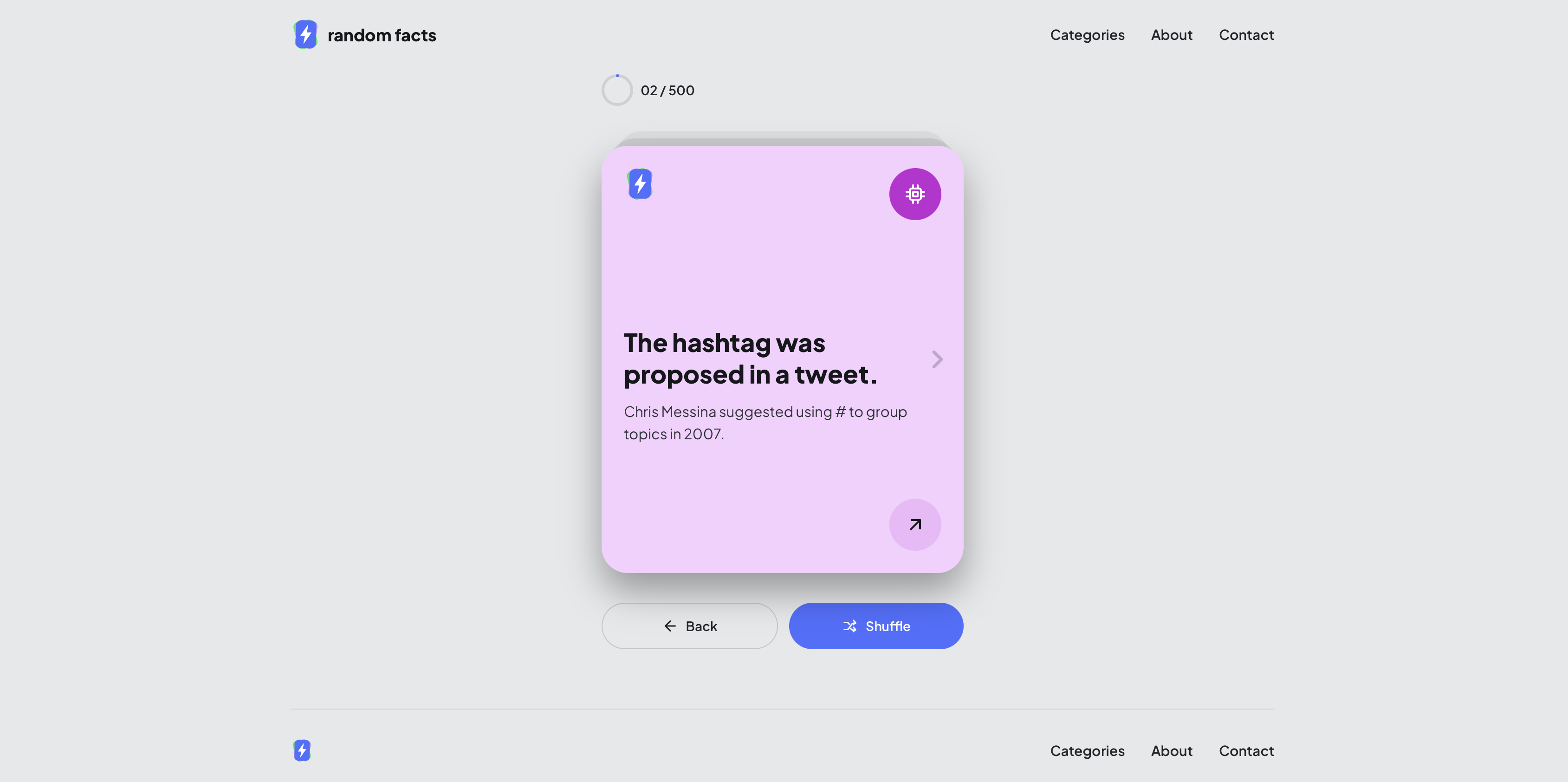Random facts mockups