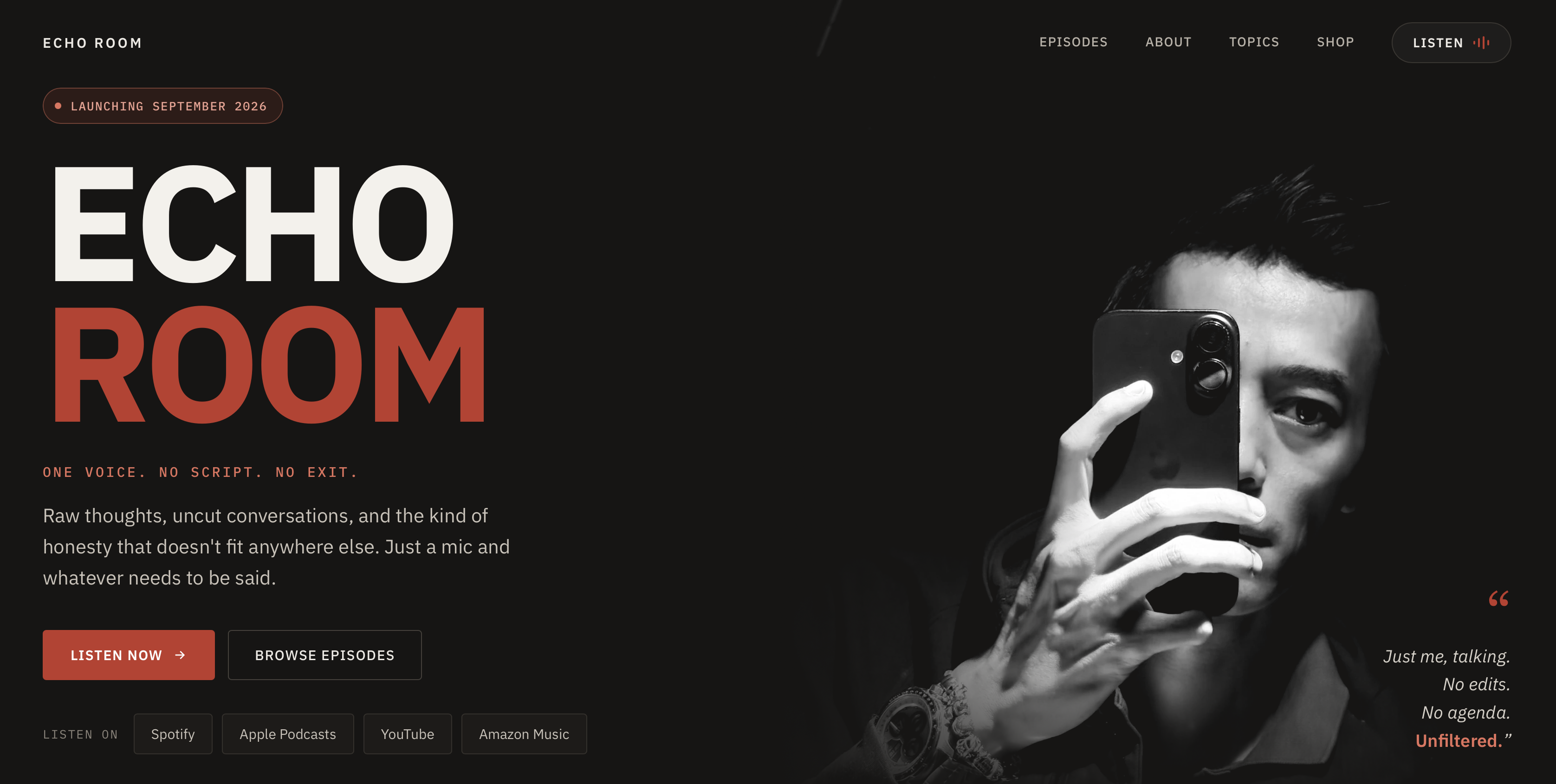 Echo Room new homepage v1