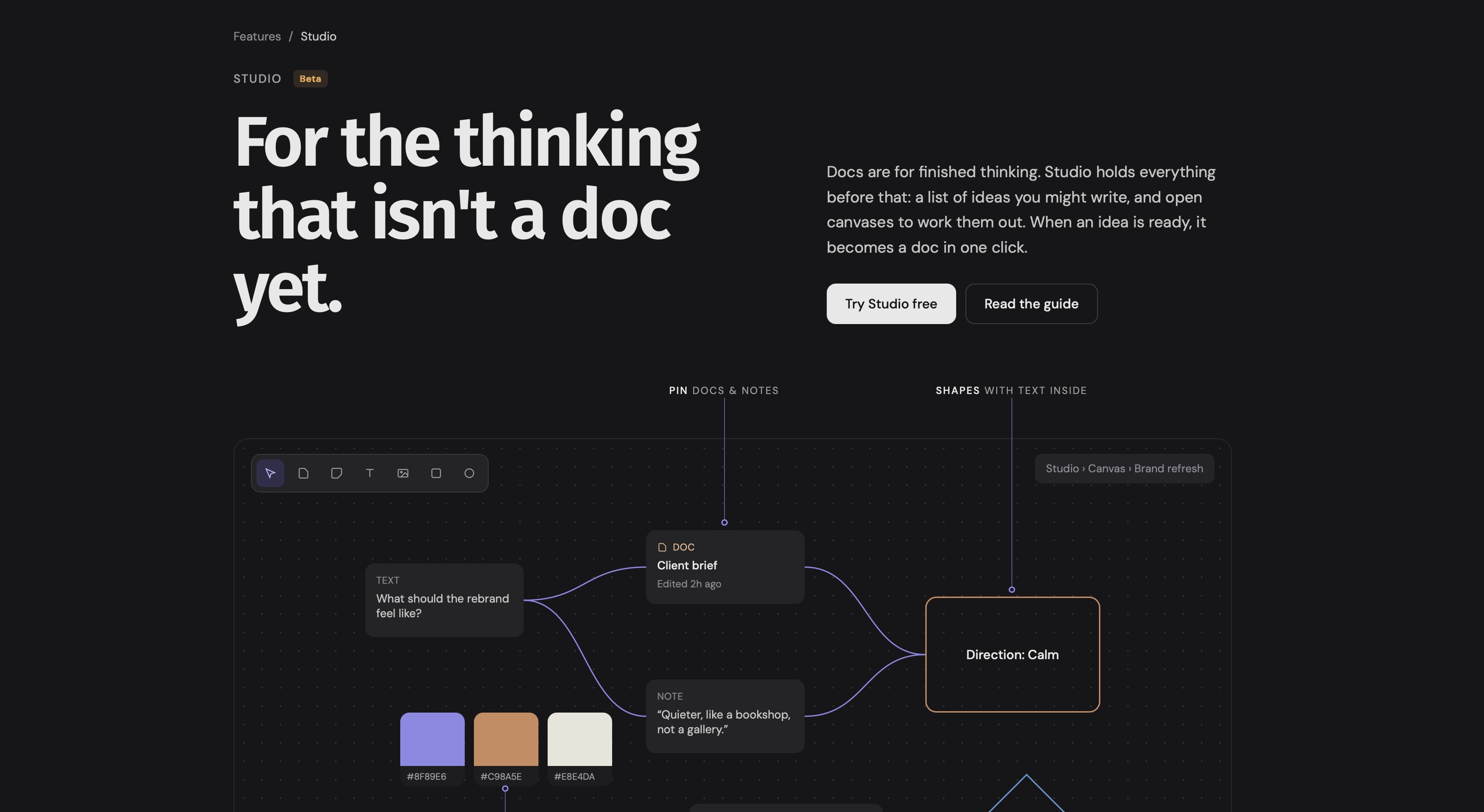 Two docs studio page