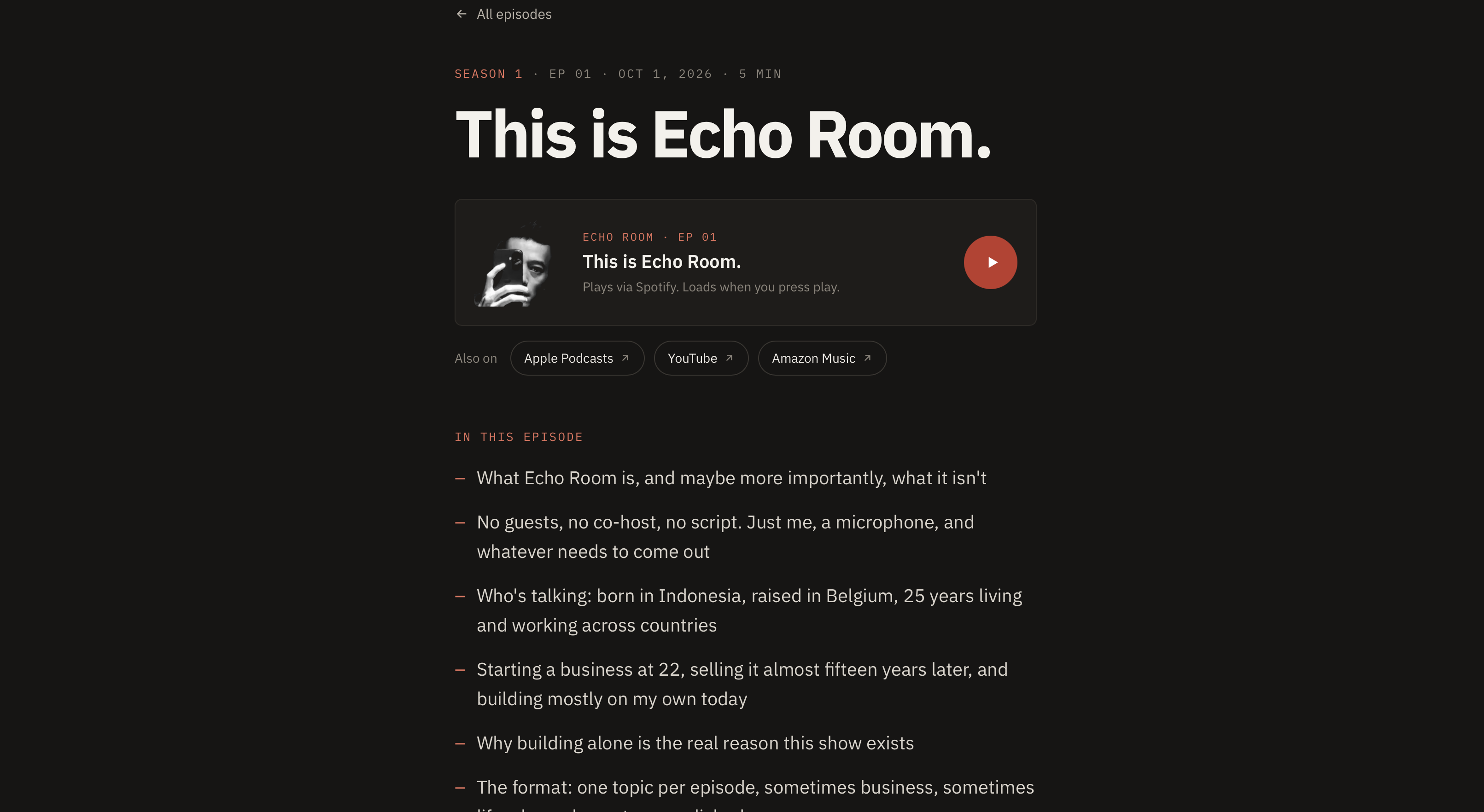 Echo room episode sample