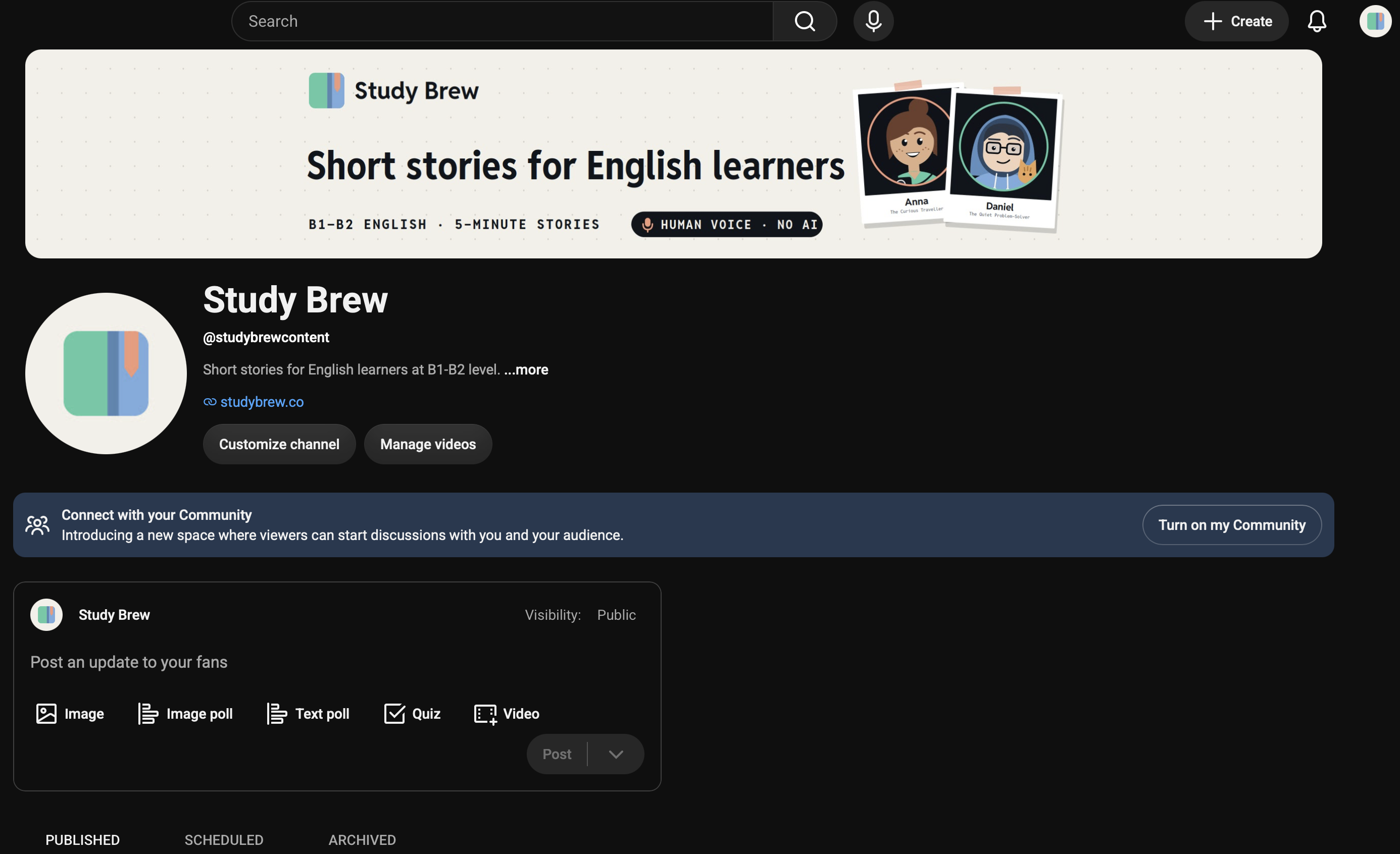 Study Brew YouTube Channel