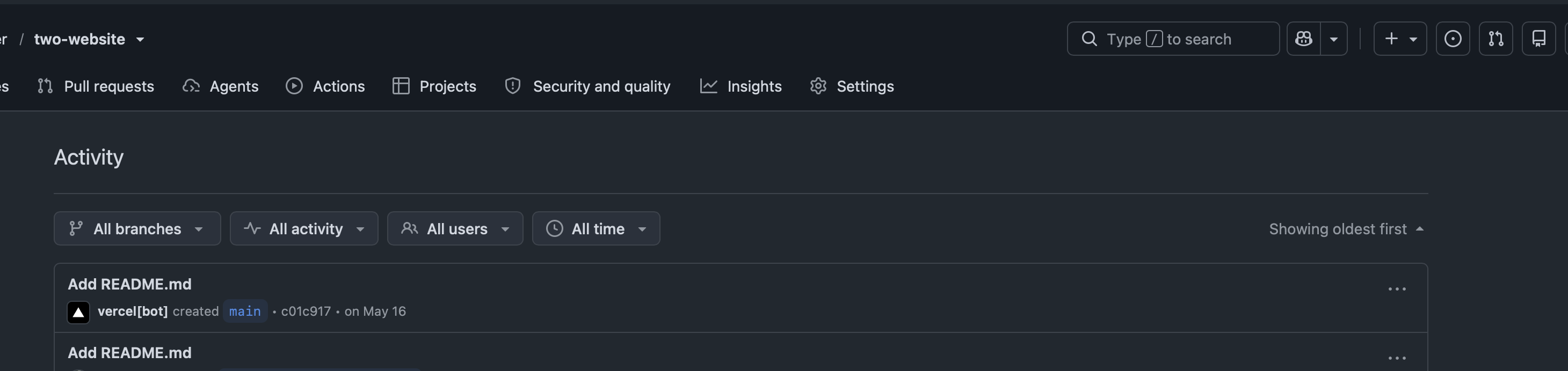 Github TWO website