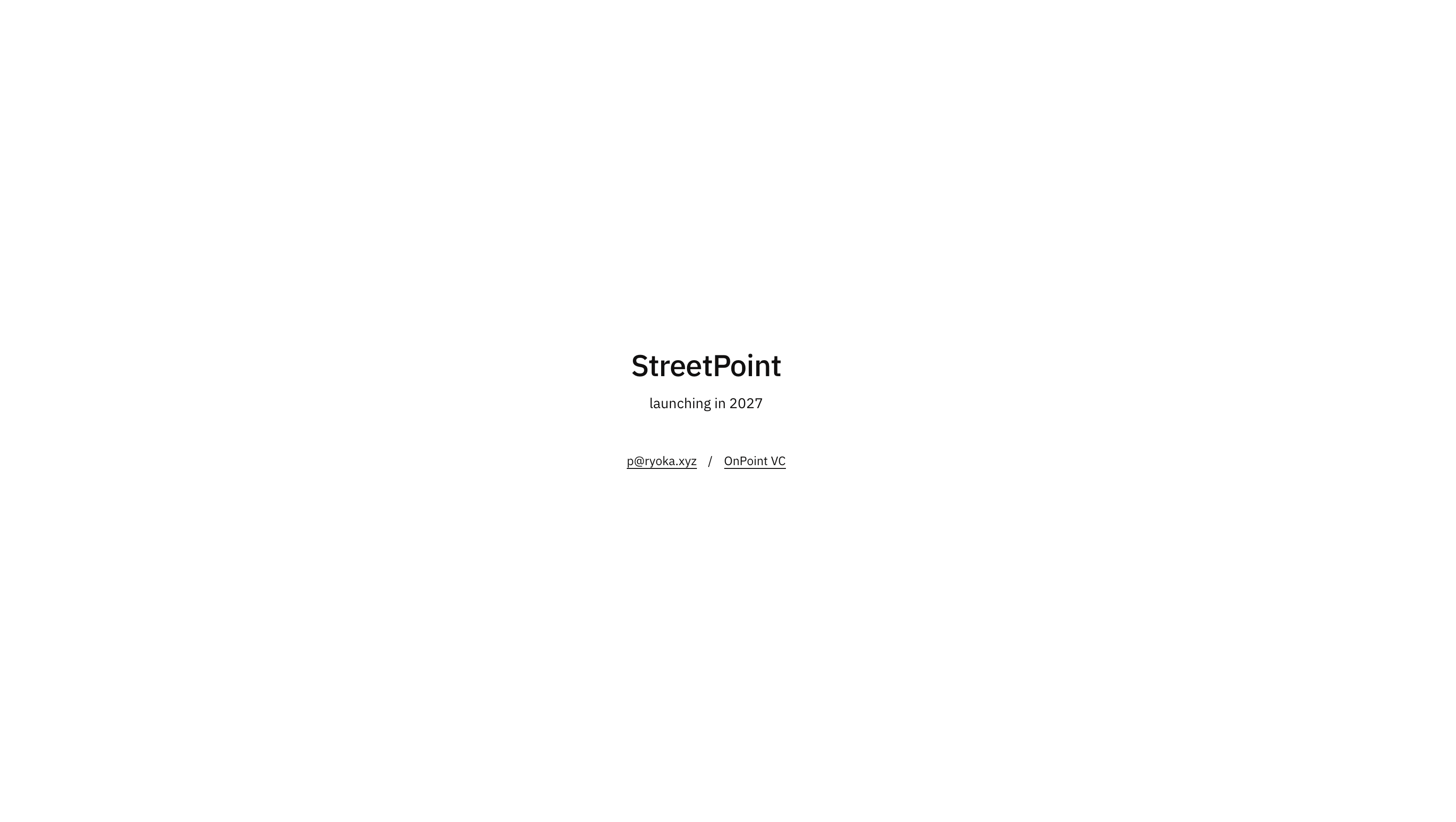 StreetPoint Blog coming soon